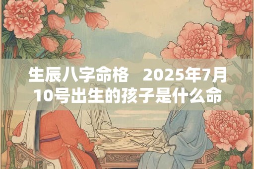 生辰八字命格   2025年7月10号出生的孩子是什么命