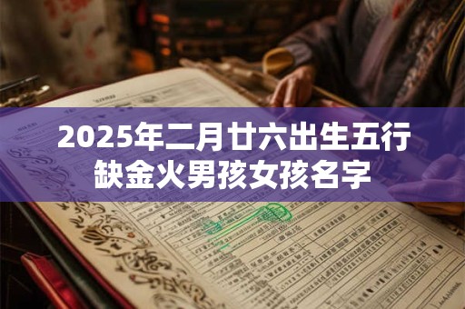2025年二月廿六出生五行缺金火男孩女孩名字