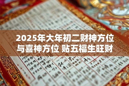 2025年大年初二财神方位与喜神方位 贴五福生旺财运