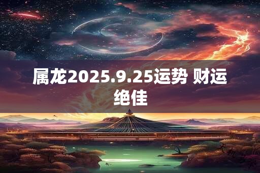 属龙2025.9.25运势 财运绝佳