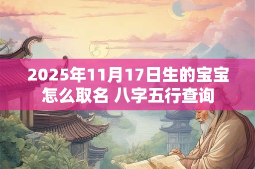 2025年11月17日生的宝宝怎么取名 八字五行查询