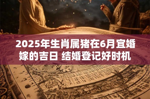 详细阅读:2025年生肖属猪在6月宜婚嫁的吉日 结婚登记好时机 2025年生肖属猪在6月宜婚嫁的吉日 结婚登记好时机