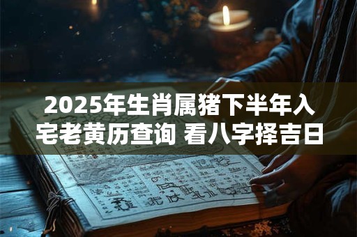 2025年生肖属猪下半年入宅老黄历查询 看八字择吉日