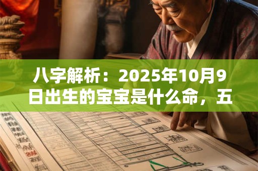 八字解析：2025年10月9日出生的宝宝是什么命，五行缺什么