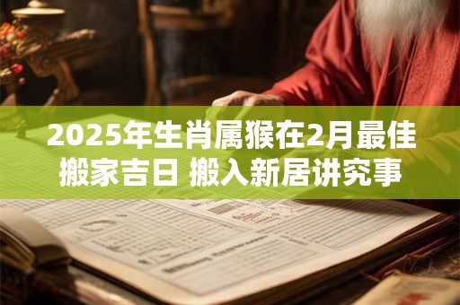 2025年生肖属猴在2月最佳搬家吉日 搬入新居讲究事项