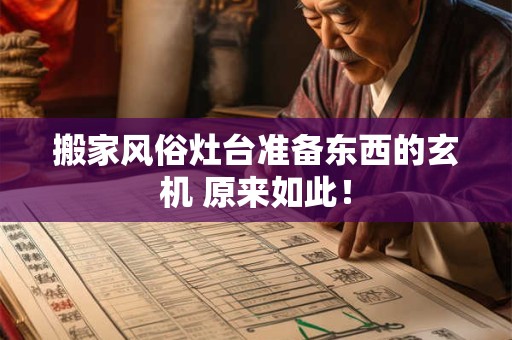 搬家风俗灶台准备东西的玄机 原来如此！