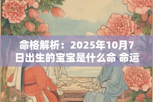 命格解析：2025年10月7日出生的宝宝是什么命 命运好吗