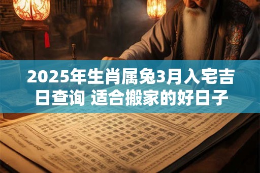 2025年生肖属兔3月入宅吉日查询 适合搬家的好日子