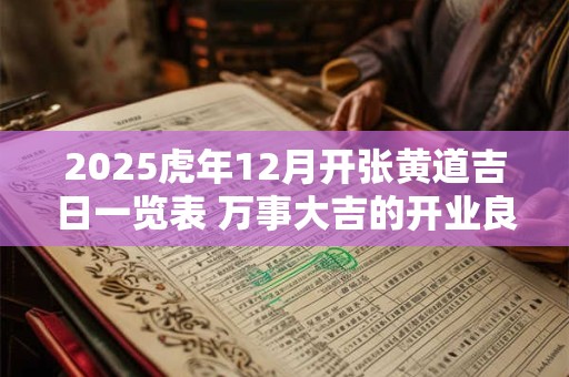 2025虎年12月开张黄道吉日一览表 万事大吉的开业良机