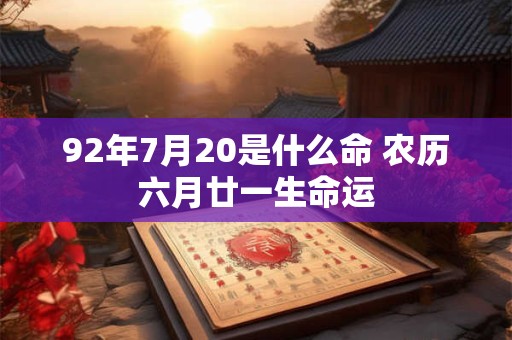 92年7月20是什么命 农历六月廿一生命运