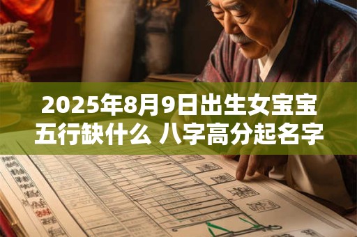 2025年8月9日出生女宝宝五行缺什么 八字高分起名字