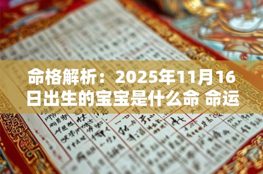 详细阅读:命格解析:2025年11月16日出生的宝宝是什么命 命运好吗 命格解析:2025年11月16日出生的宝宝是什么命 命运好吗