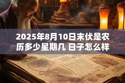 详细阅读:2025年8月10日末伏是农历多少星期几 日子怎么样 2025年8月10日末伏是农历多少星期几 日子怎么样