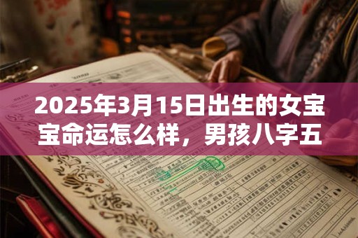 详细阅读:2025年3月15日出生的女宝宝命运怎么样,男孩八字五行命运 2025年3月15日出生的女宝宝命运怎么样,男孩八字五行命运