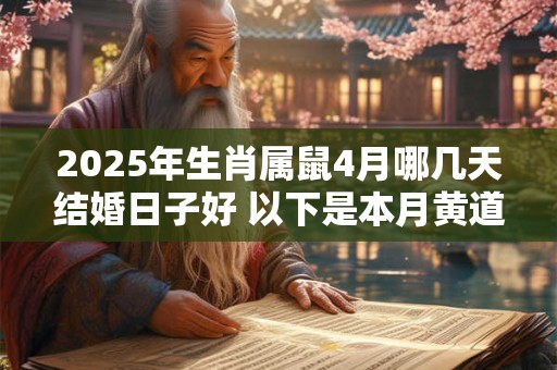 2025年生肖属鼠4月哪几天结婚日子好 以下是本月黄道吉日