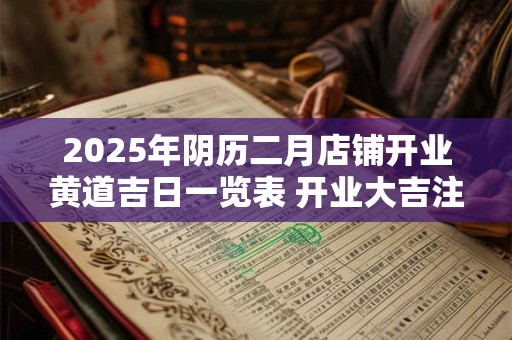 2025年阴历二月店铺开业黄道吉日一览表 开业大吉注意事项