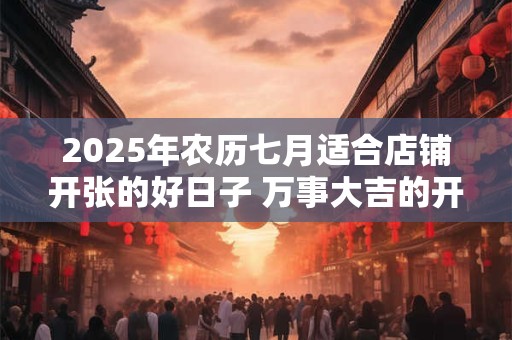 2025年农历七月适合店铺开张的好日子 万事大吉的开业良机