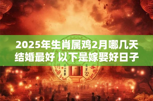 2025年生肖属鸡2月哪几天结婚最好 以下是嫁娶好日子