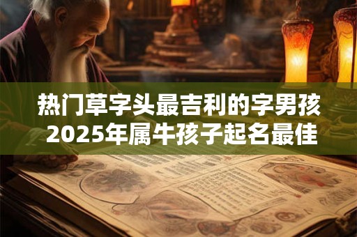 热门草字头最吉利的字男孩 2025年属牛孩子起名最佳
