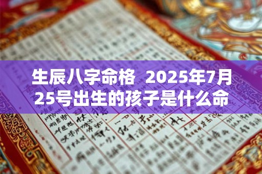 生辰八字命格  2025年7月25号出生的孩子是什么命
