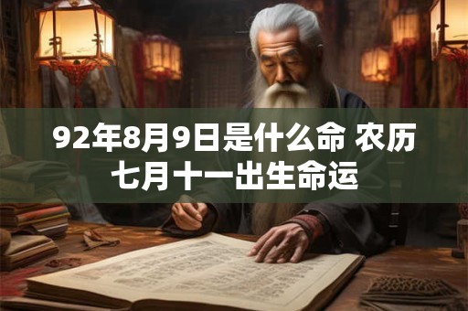 92年8月9日是什么命 农历七月十一出生命运