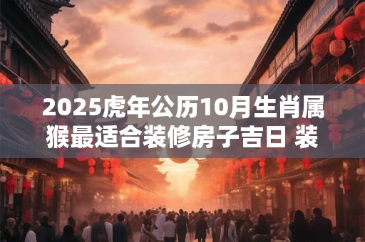 2025虎年公历10月生肖属猴最适合装修房子吉日 装潢大吉日