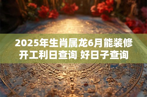 2025年生肖属龙6月能装修开工利日查询 好日子查询