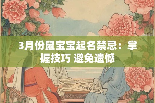 3月份鼠宝宝起名禁忌：掌握技巧 避免遗憾