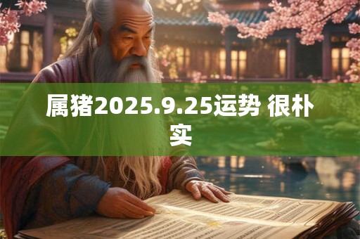 属猪2025.9.25运势 很朴实