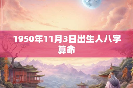 1950年11月3日出生人八字算命