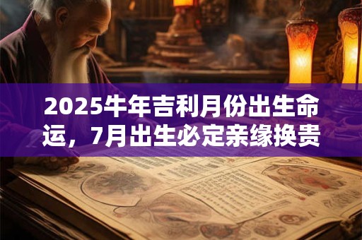 2025牛年吉利月份出生命运，7月出生必定亲缘换贵缘