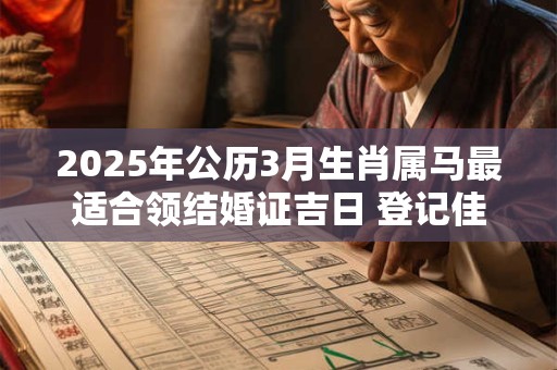 2025年公历3月生肖属马最适合领结婚证吉日 登记佳期