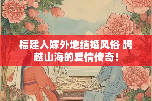 福建人嫁外地结婚风俗 跨越山海的爱情传奇！