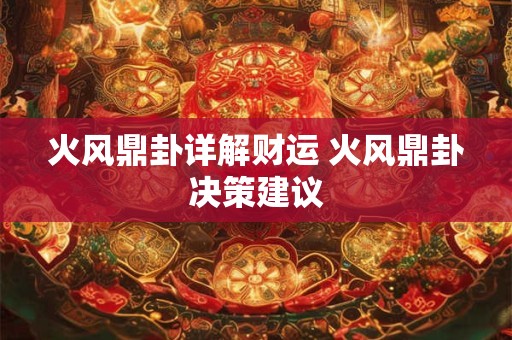 火风鼎卦详解财运 火风鼎卦决策建议