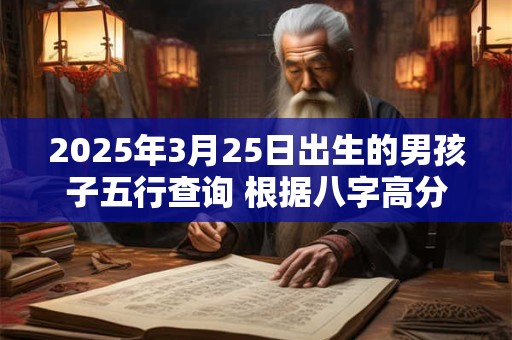 2025年3月25日出生的男孩子五行查询 根据八字高分起名