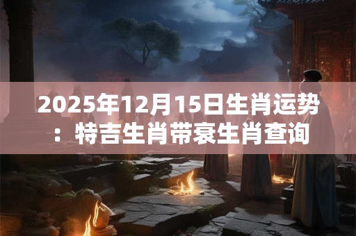 2025年12月15日生肖运势：特吉生肖带衰生肖查询