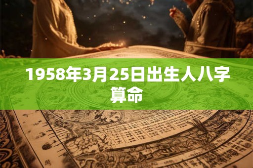 1958年3月25日出生人八字算命 1958年3月25日出生人八字算命