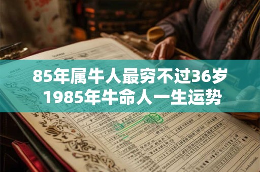 85年属牛人最穷不过36岁 1985年牛命人一生运势