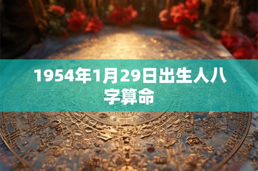 1954年1月29日出生人八字算命