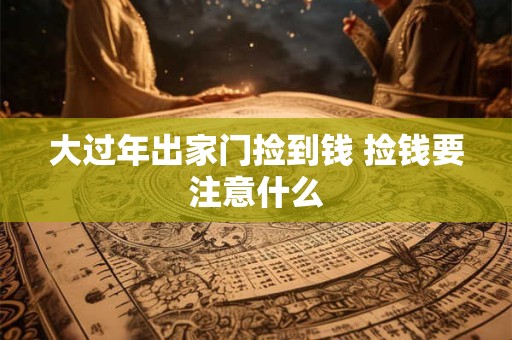 大过年出家门捡到钱 捡钱要注意什么
