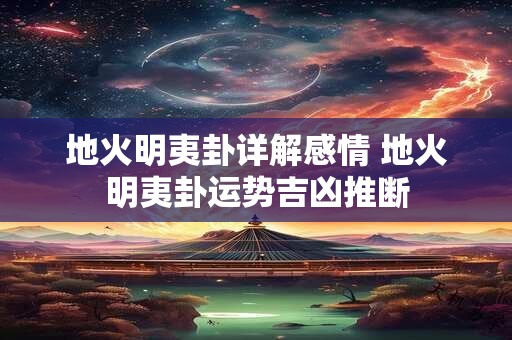 地火明夷卦详解感情 地火明夷卦运势吉凶推断 地火明夷卦详解感情 地火明夷卦运势吉凶推断
