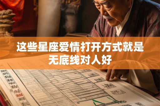这些星座爱情打开方式就是无底线对人好