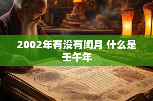 2002年有没有闰月 什么是壬午年