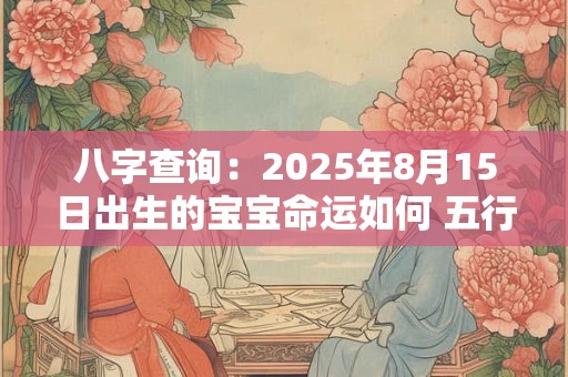 八字查询：2025年8月15日出生的宝宝命运如何 五行缺什么