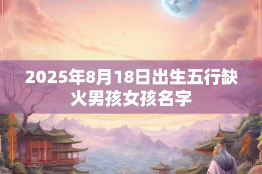 2025年8月18日出生五行缺火男孩女孩名字