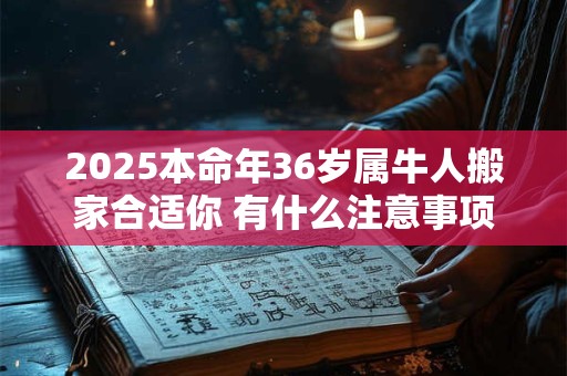 2025本命年36岁属牛人搬家合适你 有什么注意事项