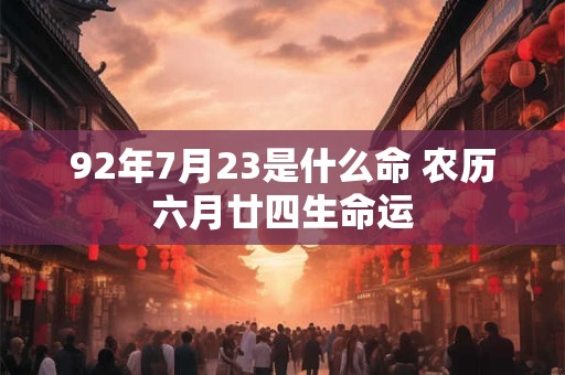92年7月23是什么命 农历六月廿四生命运 92年7月23是什么命 农历六月廿四生命运