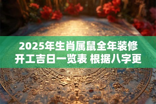 2025年生肖属鼠全年装修开工吉日一览表 根据八字更有效