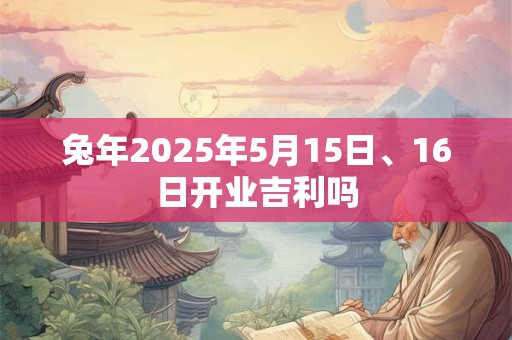 兔年2025年5月15日、16日开业吉利吗