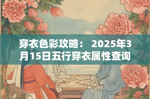 穿衣色彩攻略： 2025年3月15日五行穿衣属性查询
